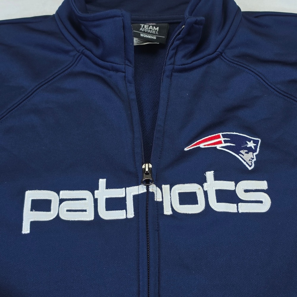 NFL Team Apparel New England Patriots Jacket Womens XL Navy Blue Good Zip Up
